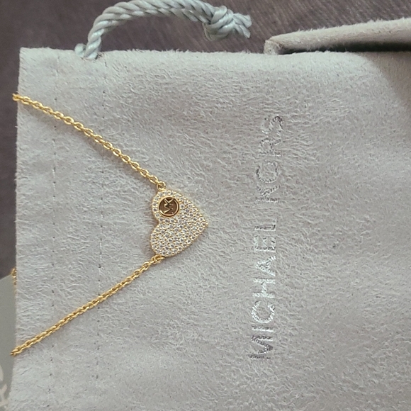 NWT Authentic Michael Kors rhinestone heart neck - Picture 1 of 6
